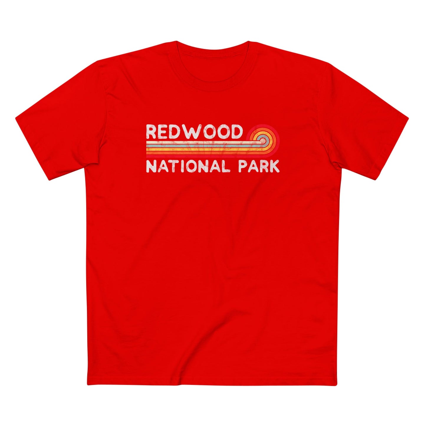 Redwood National Park T-Shirt - Vintage Stretched Sunrise in Red