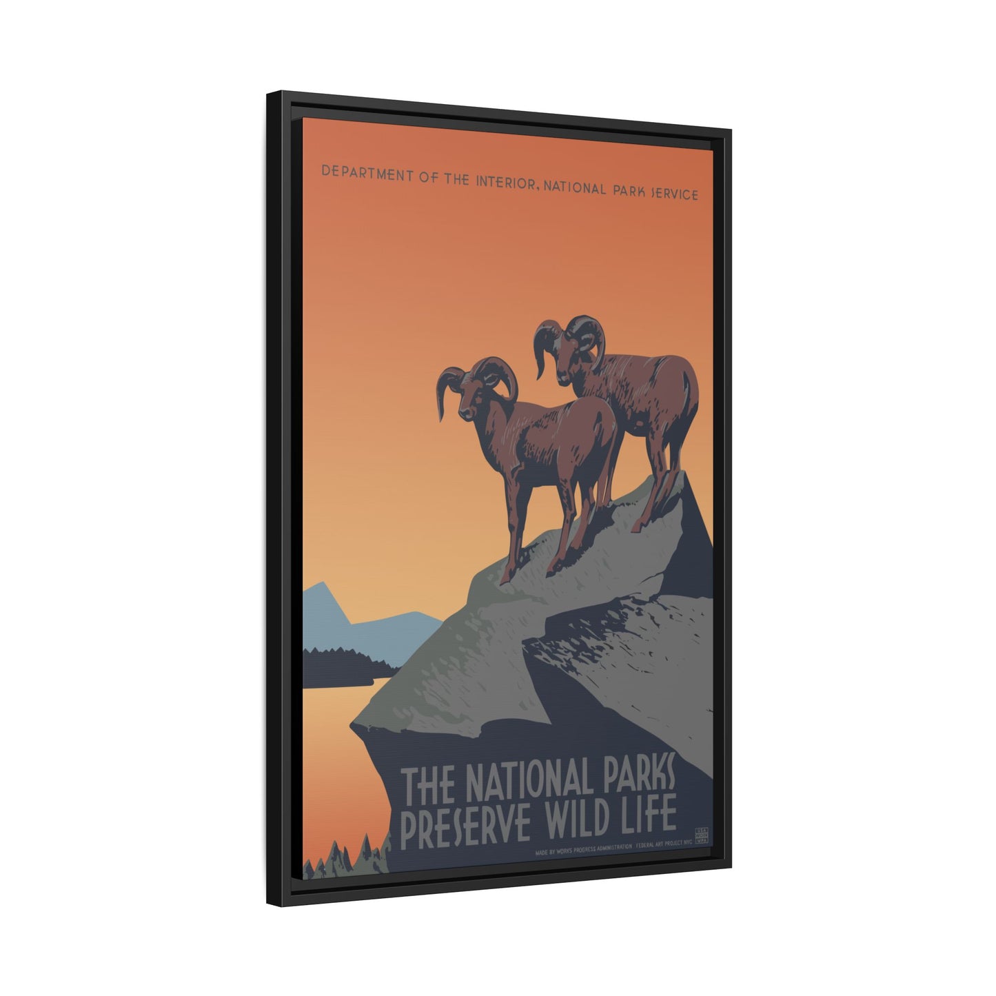 Preserve Wildlife National Park Framed Canvas - WPA Poster