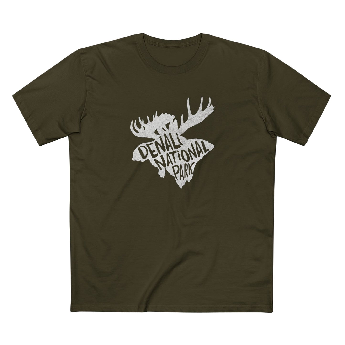 Denali National Park T-Shirt - Moose in Army