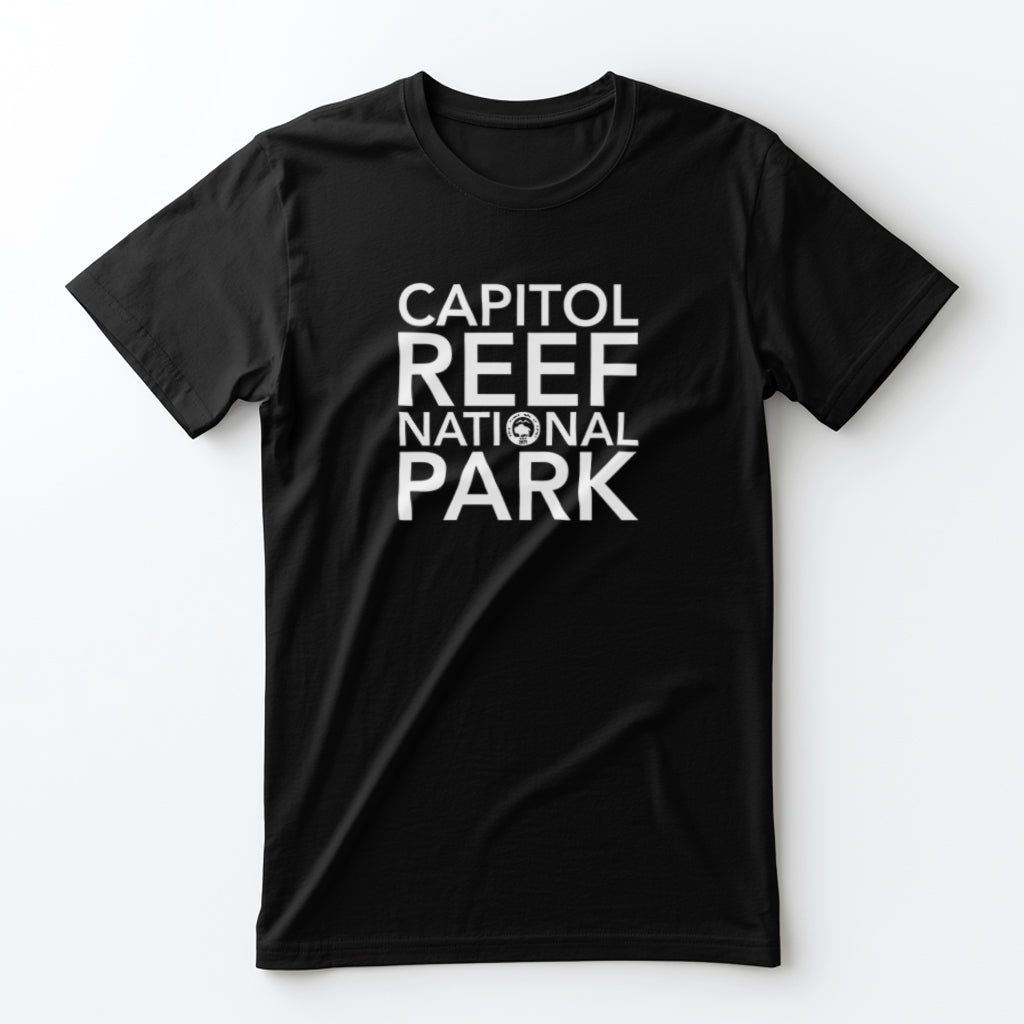 Capitol Reef National Park T-Shirt Block Text in Black