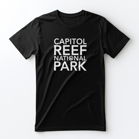 Capitol Reef National Park T-Shirt Block Text in Black