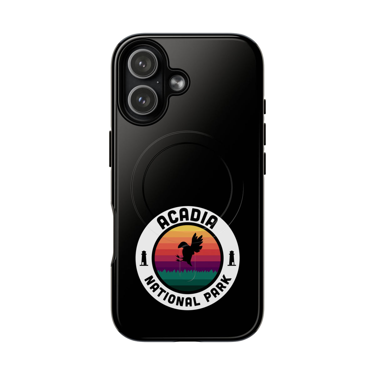 Acadia National Park iPhone Case with MagSafe - Round Emblem Design