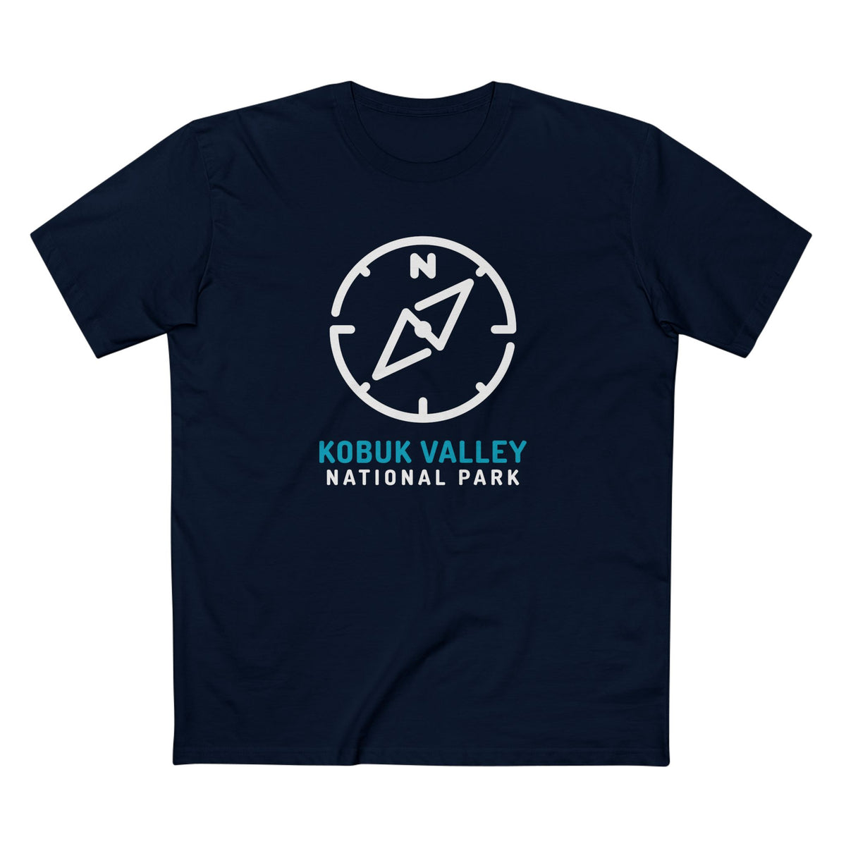 Kobuk Valley National Park T-Shirt Compass Design in Navy
