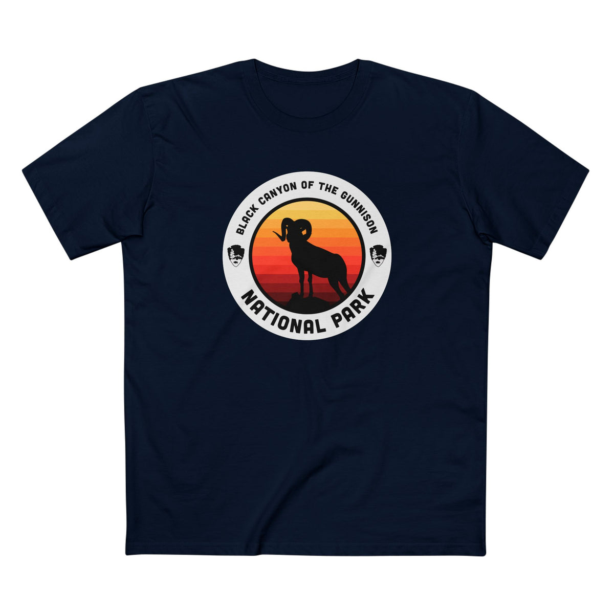 Black Canyon of the Gunnison National Park T-Shirt - Round Badge Design in Navy