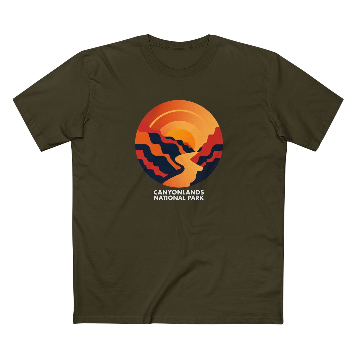 Canyonlands National Park T-Shirt - Vintage Design in Army