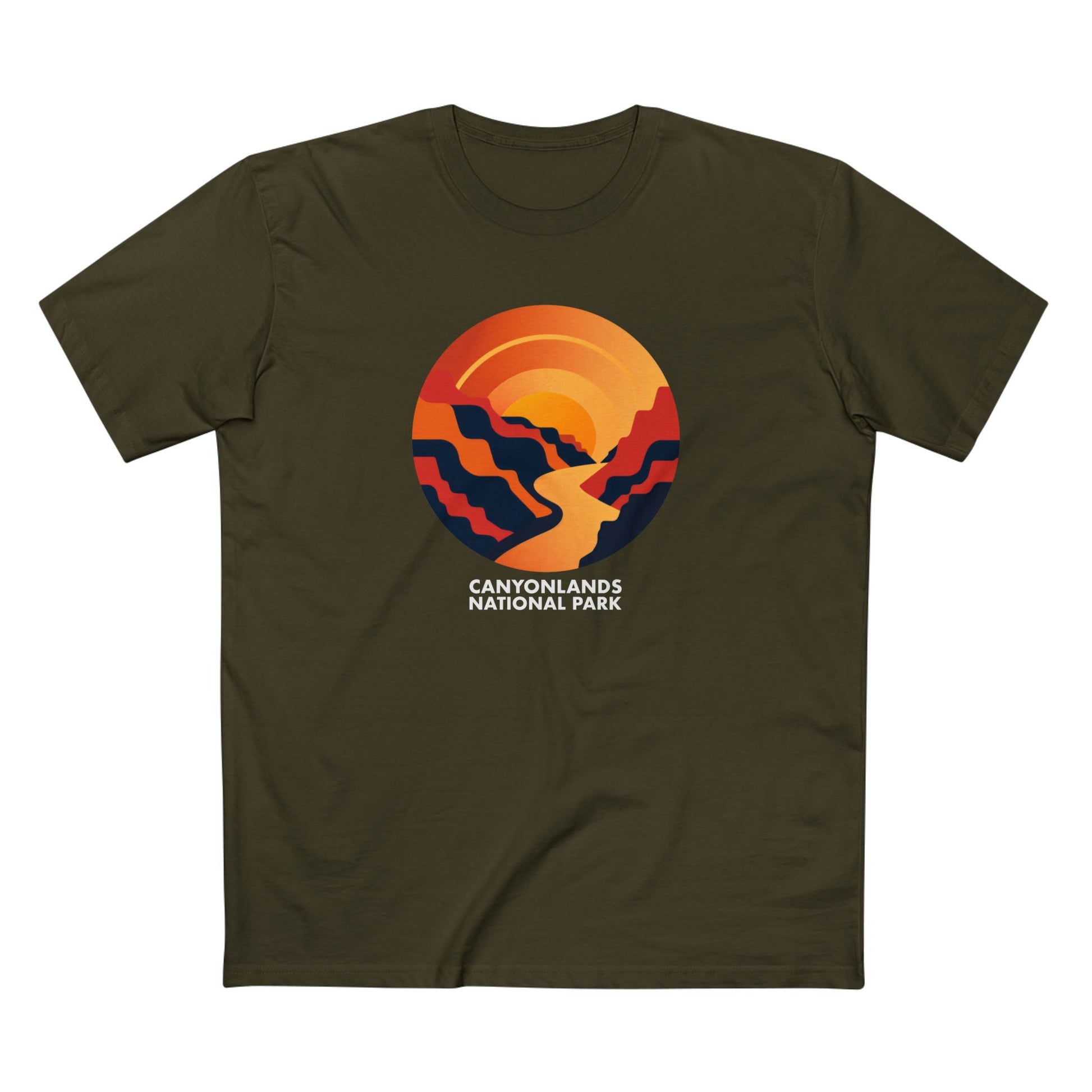 Canyonlands National Park T-Shirt - Vintage Design in Army