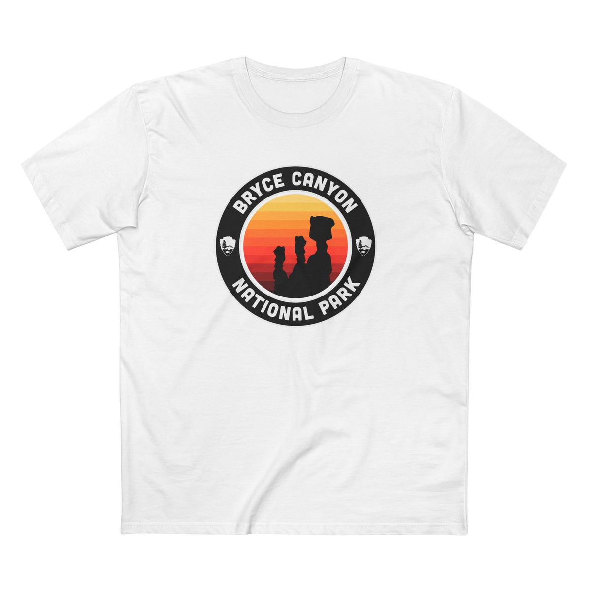 Bryce Canyon National Park - Round Badge Design in White