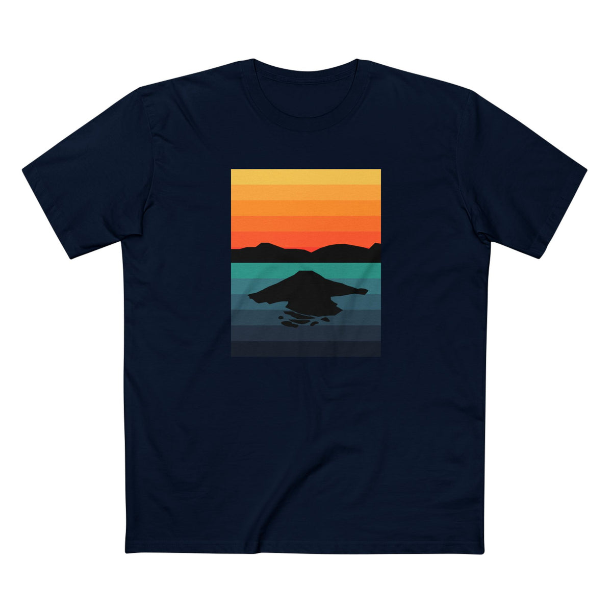 Crater Lake National Park T-Shirt - Gradient Poster Design in Navy