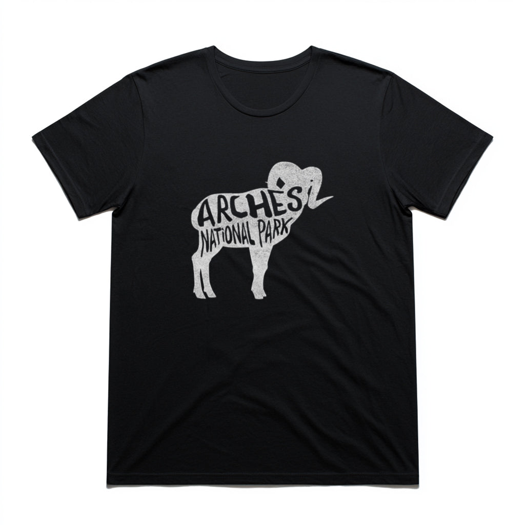 Arches National Park T-Shirt - Bighorn Sheep in Black