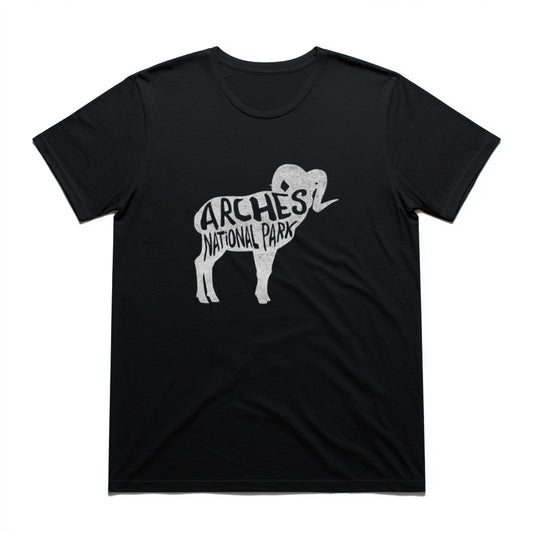Arches National Park T-Shirt - Bighorn Sheep in Black