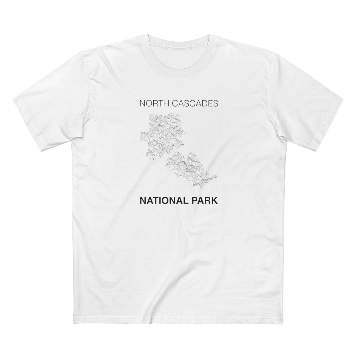 North Cascades National Park T-Shirt Lines in White
