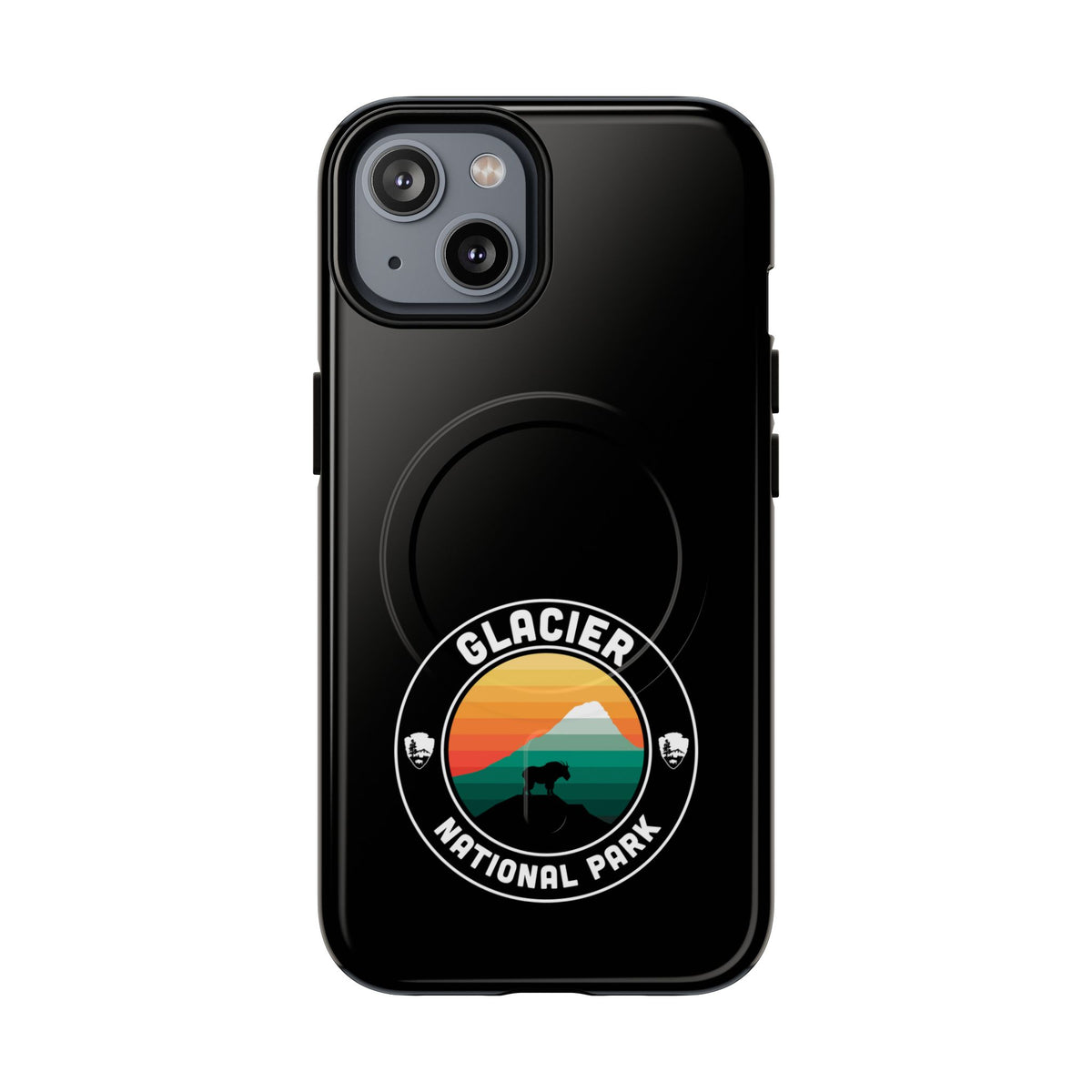 Glacier National Park iPhone Case with MagSafe - Round Emblem Design