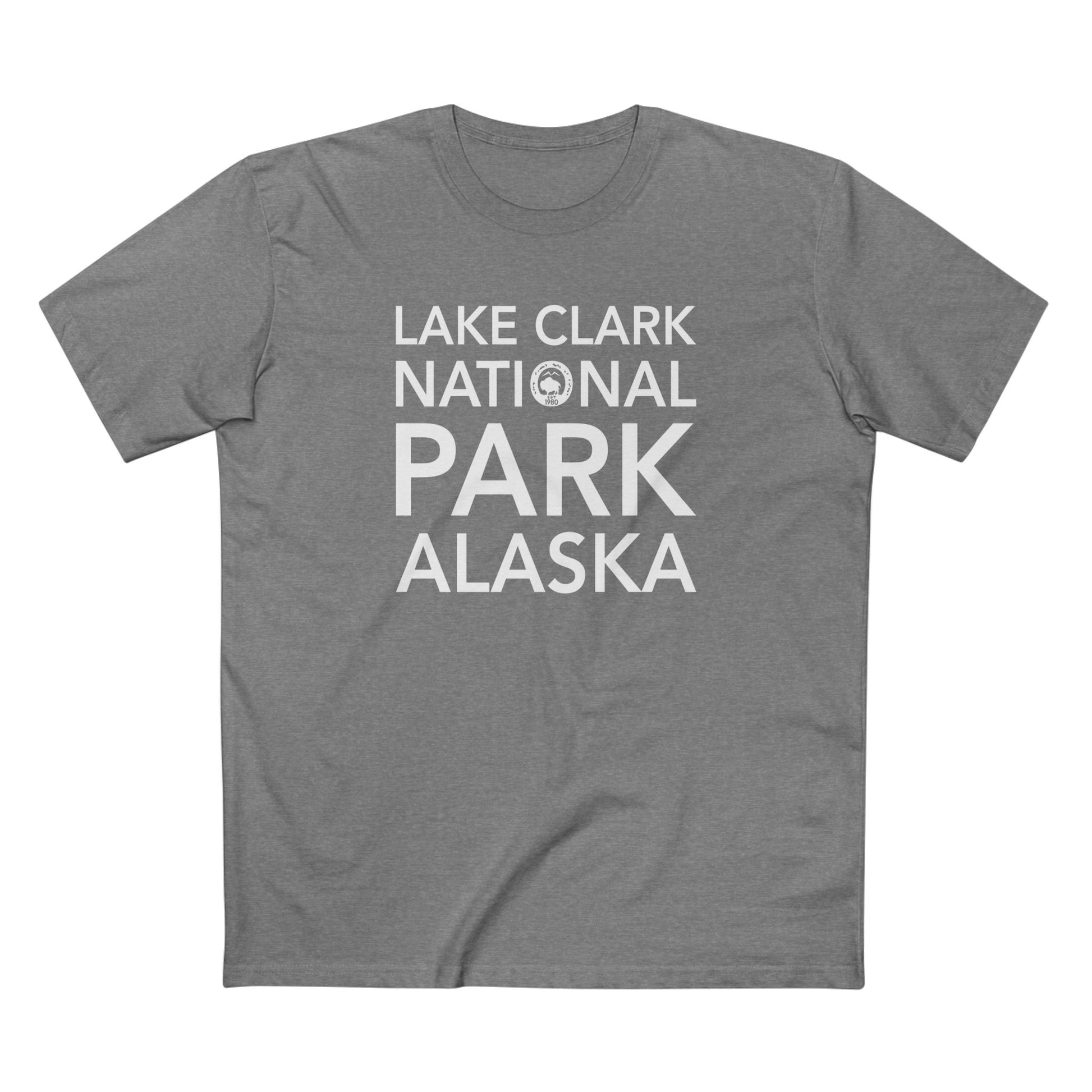 Lake Clark National Park T-Shirt Block Text in Athletic Heather