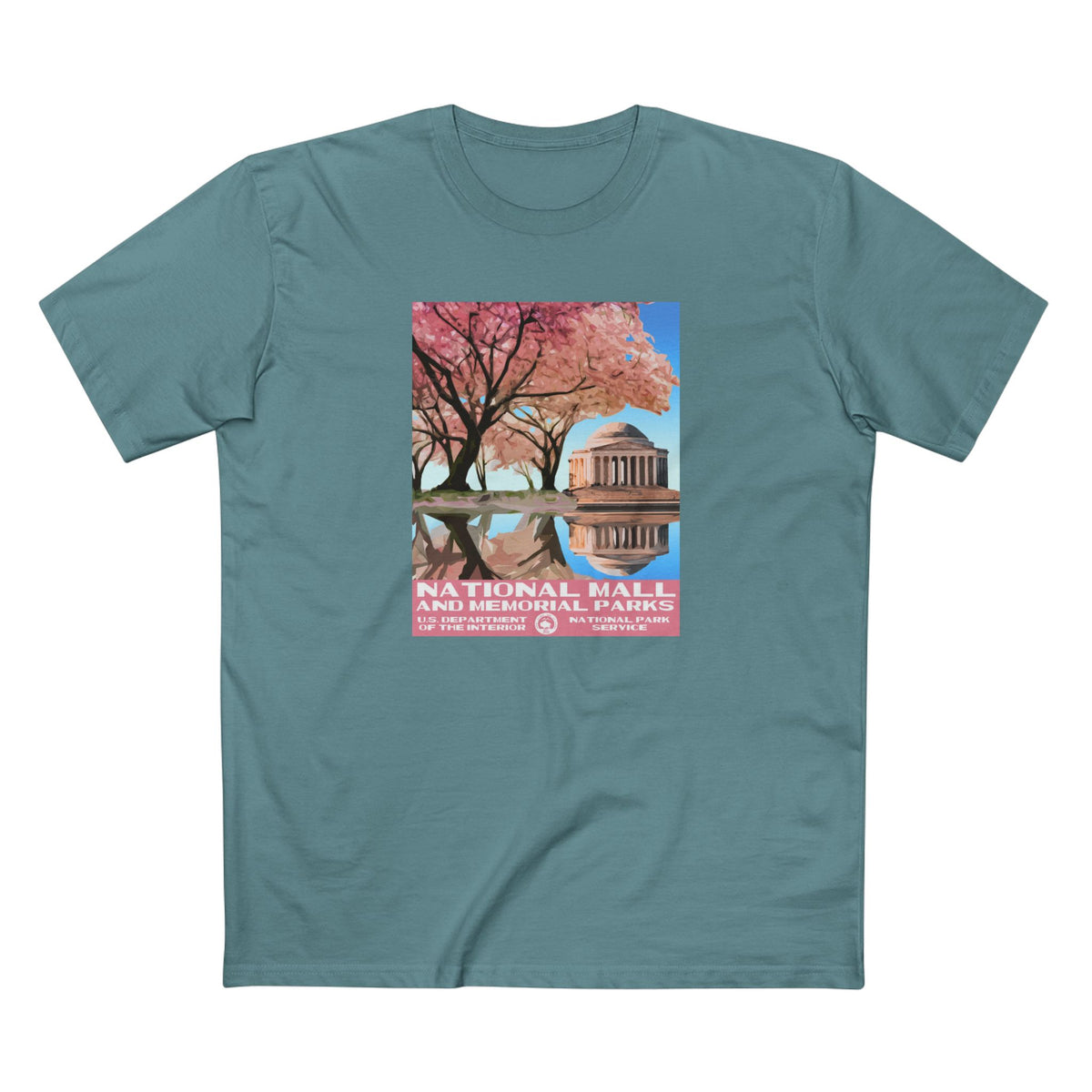 National Mall Washington DC T-Shirt in Slate Blue
