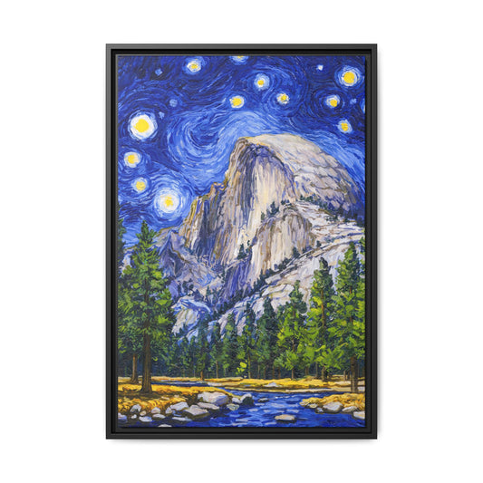 Yosemite National Park Framed Canvas - The Starry Night