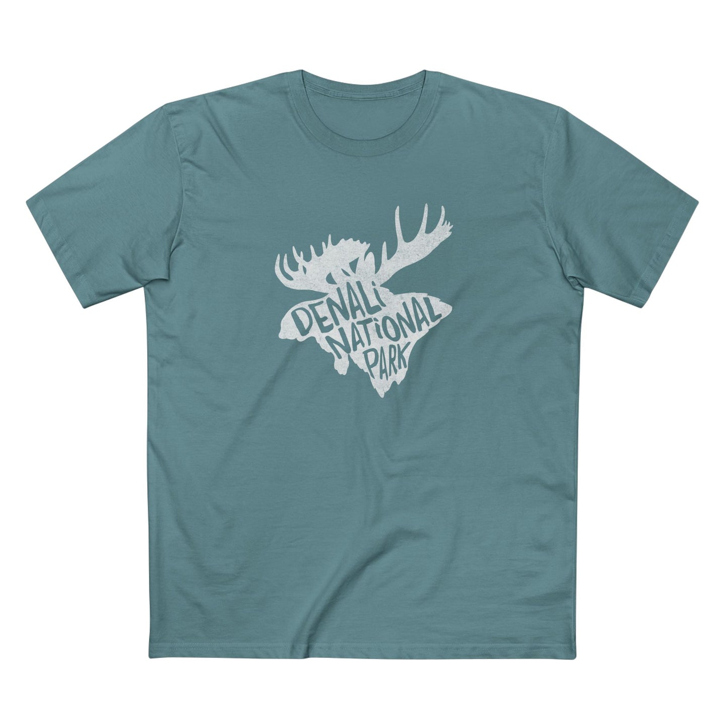 Denali National Park T-Shirt - Moose in Slate Blue