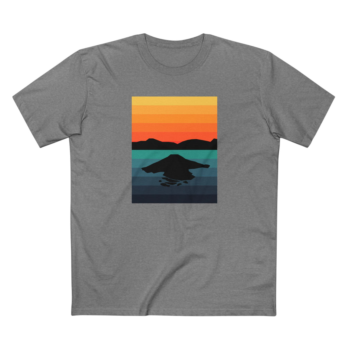 Crater Lake National Park T-Shirt - Gradient Poster Design in Athletic Heather