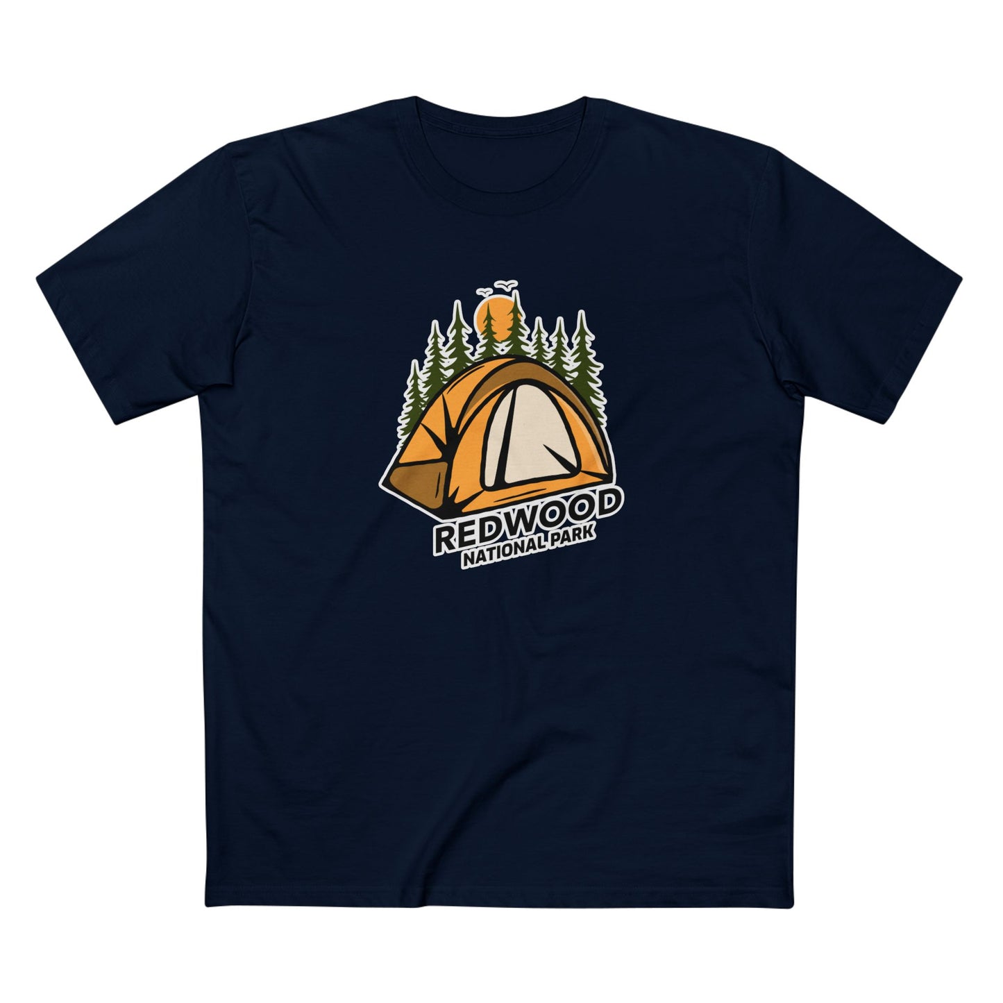 Redwood National Park T-Shirt - Camping in Navy