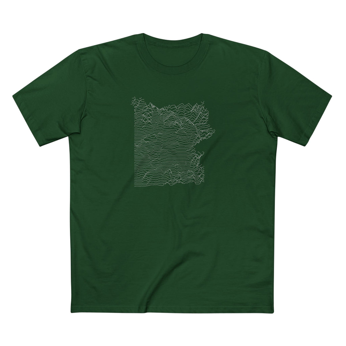 Yellowstone National Park T-Shirt - Topographical Lines in Forest Green