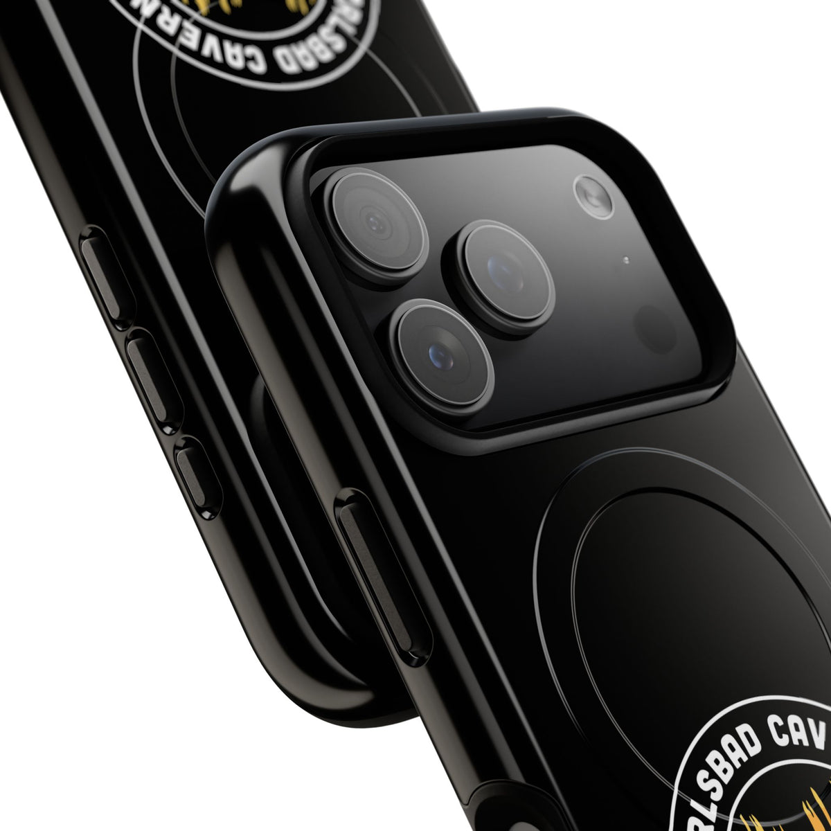 Carlsbad Caverns National Park iPhone Case with MagSafe - Orange Round Emblem Design