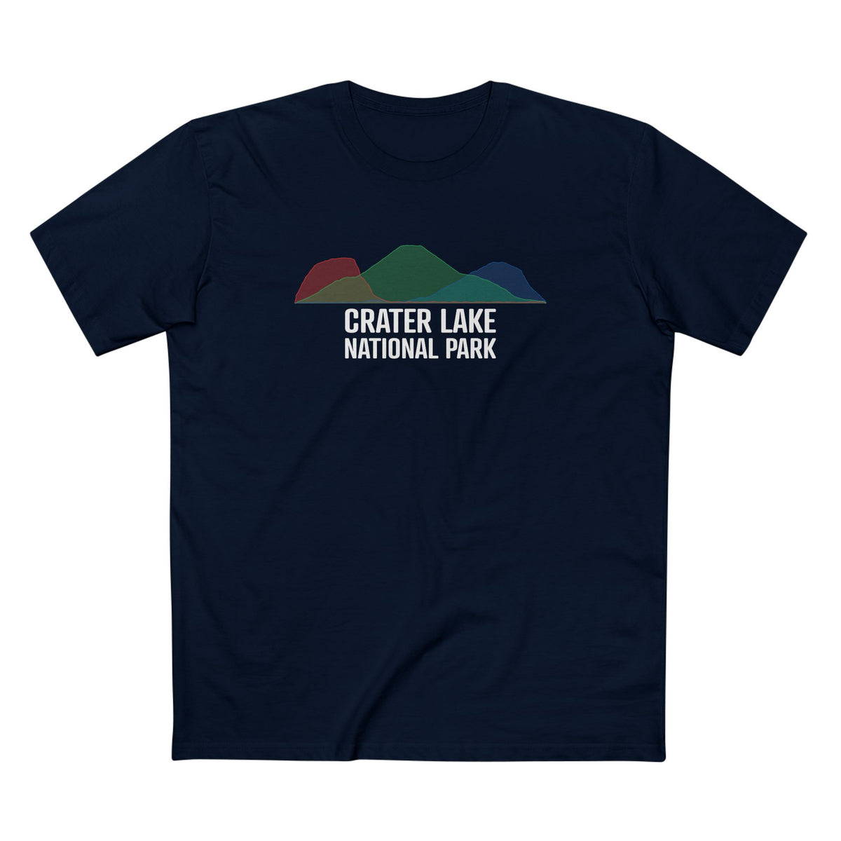 Crater Lake National Park T-Shirt - Histogram Design in Navy