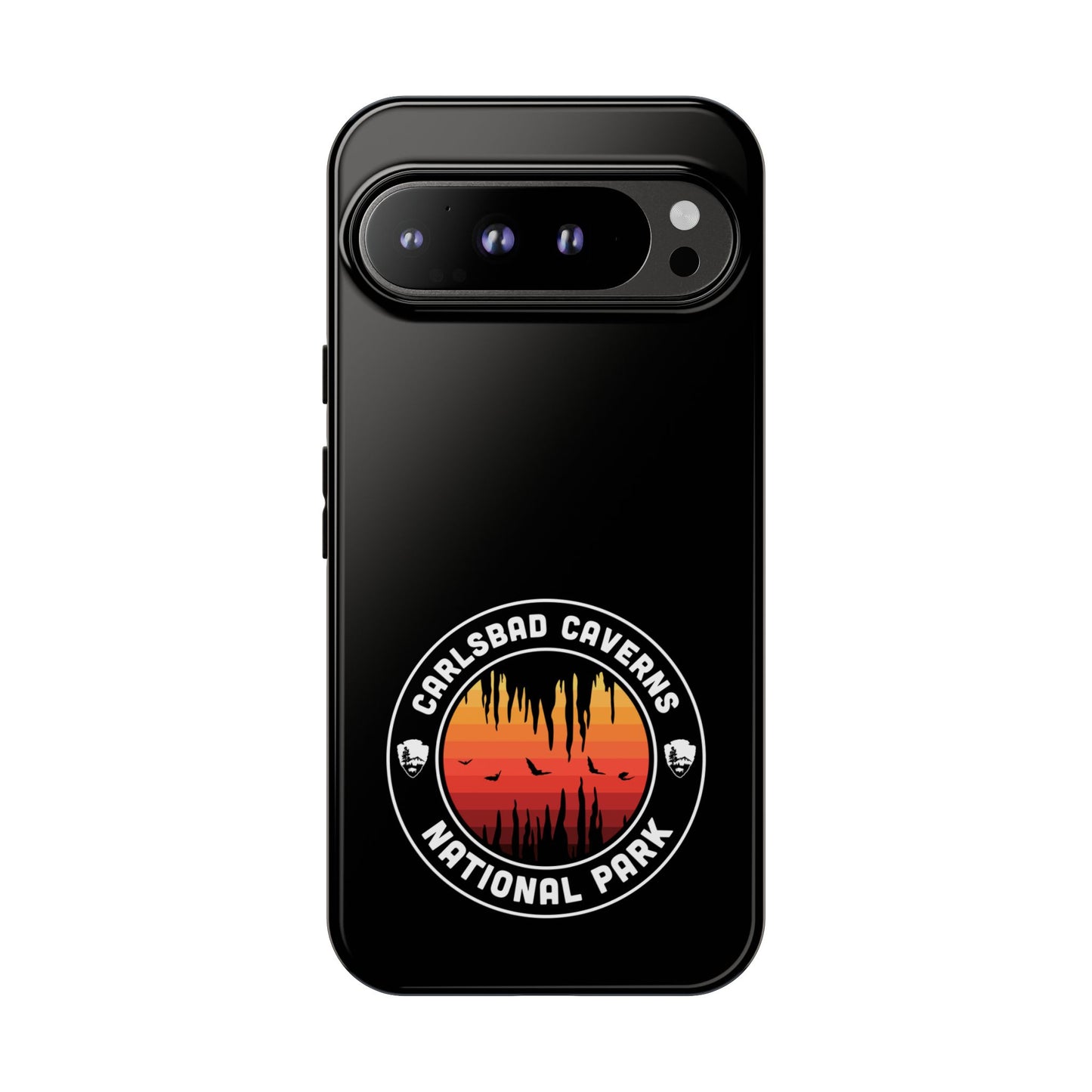 Carlsbad Caverns National Park Phone Case - Orange Round Emblem Design