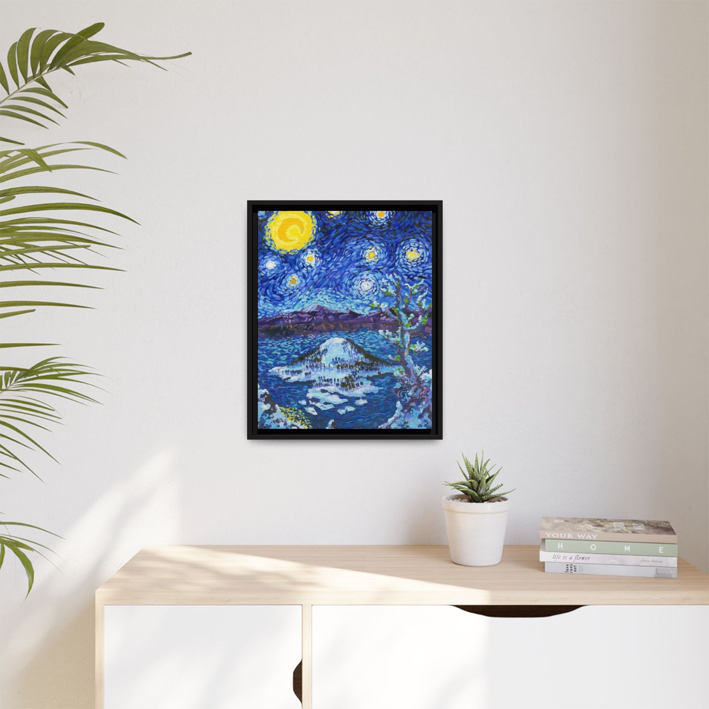 Crater Lake National Park Framed Canvas - The Starry Night