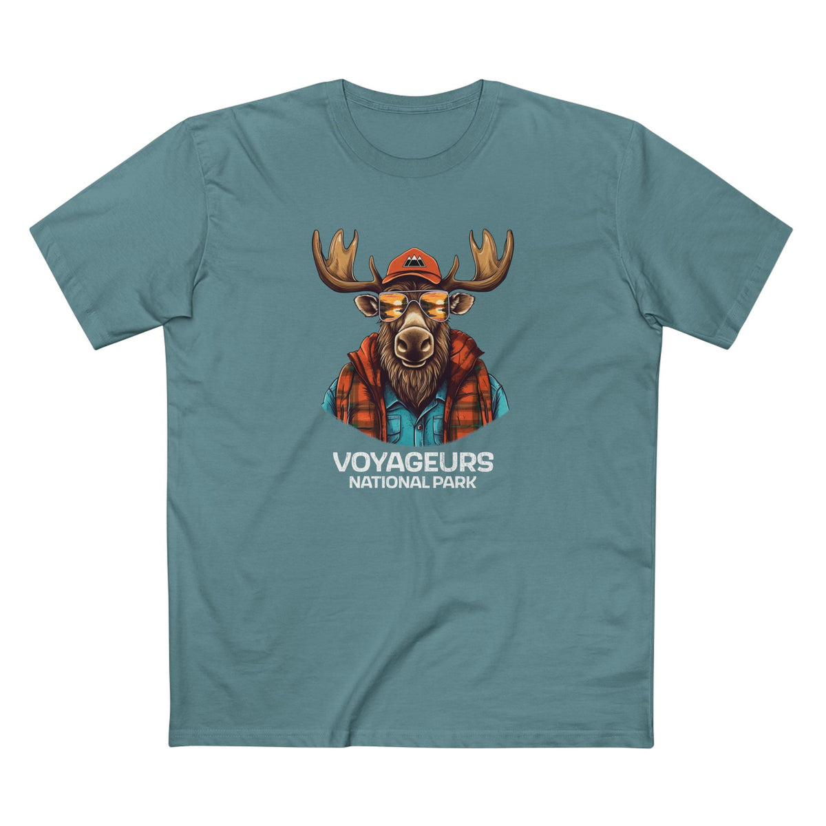 Voyageurs National Park T-Shirt - Cool Moose in Slate Blue