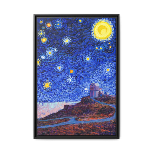 Haleakala National Park Telescope Framed Canvas - The Starry Night