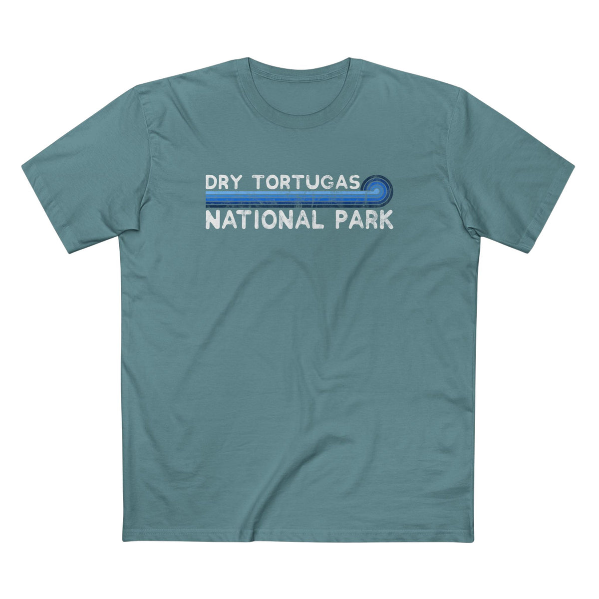 Dry Tortugas National Park T-Shirt - Blue Vintage Stretched Sunrise in Slate Blue