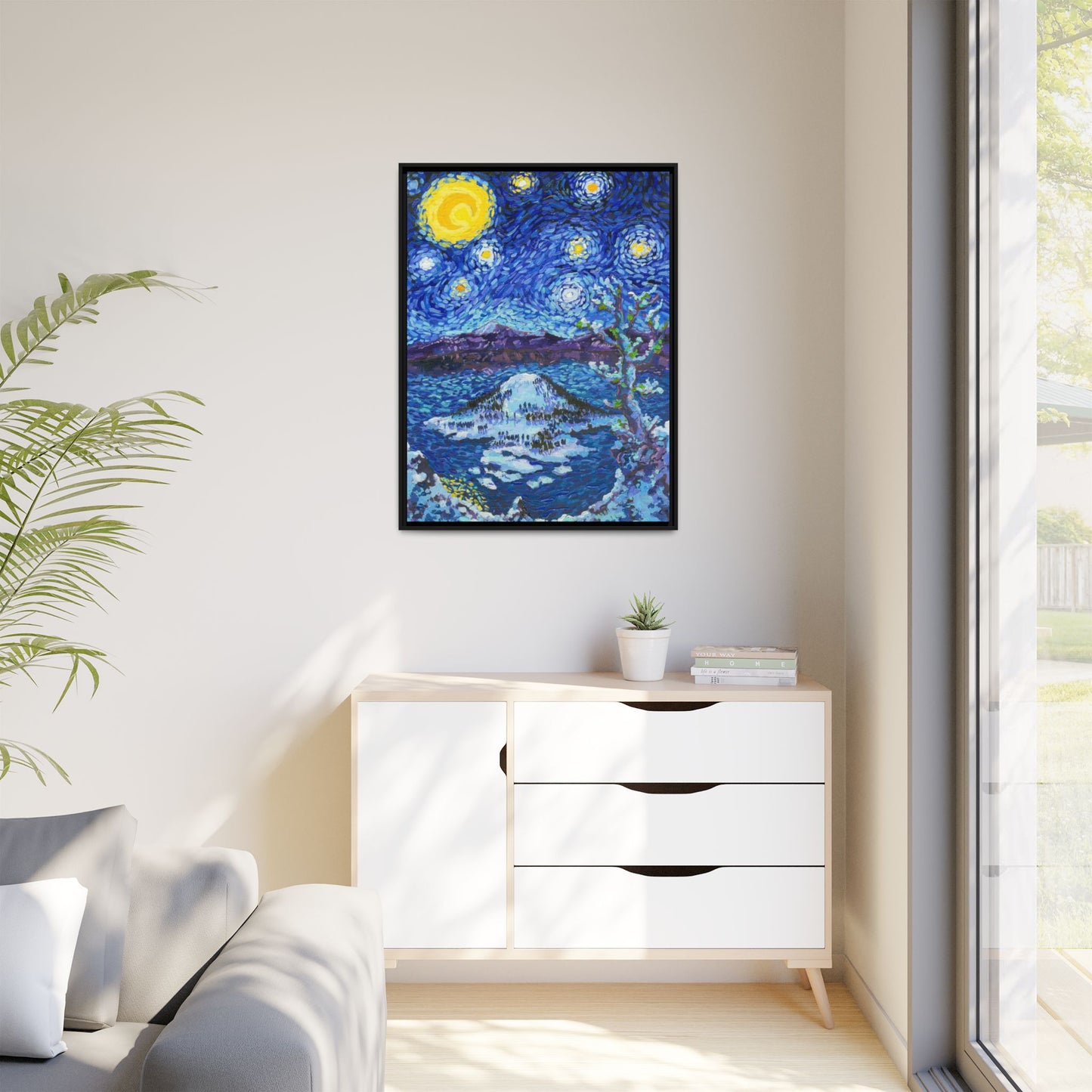 Crater Lake National Park Framed Canvas - The Starry Night