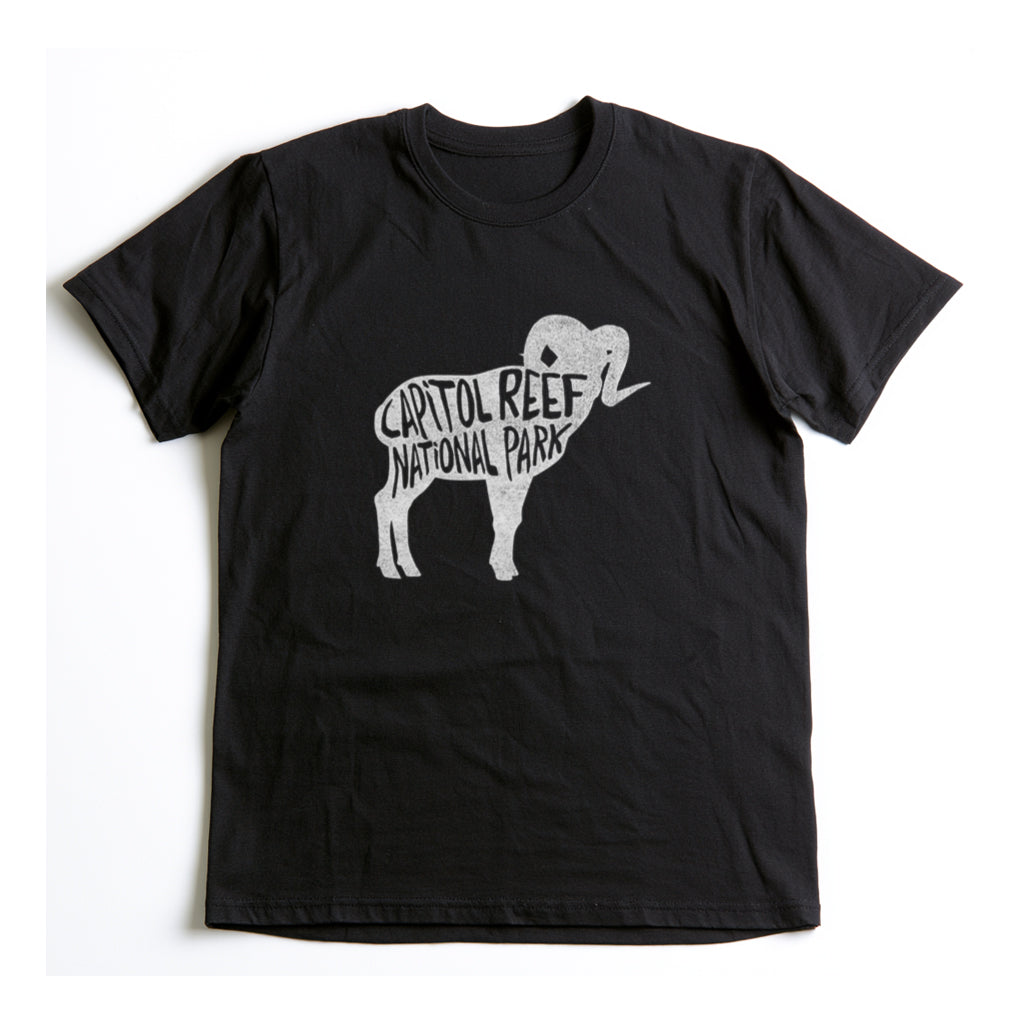 Capitol Reef National Park T-Shirt - Bighorn Sheep in Black