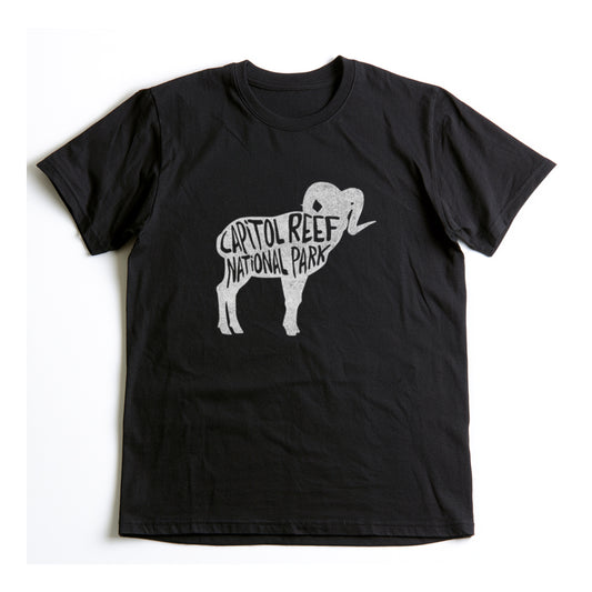 Capitol Reef National Park T-Shirt - Bighorn Sheep in Black