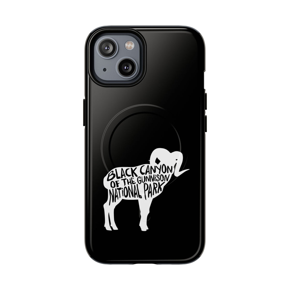Black Canyon of the Gunnison National Park iPhone Case with MagSafe - Bighorn Sheep Design