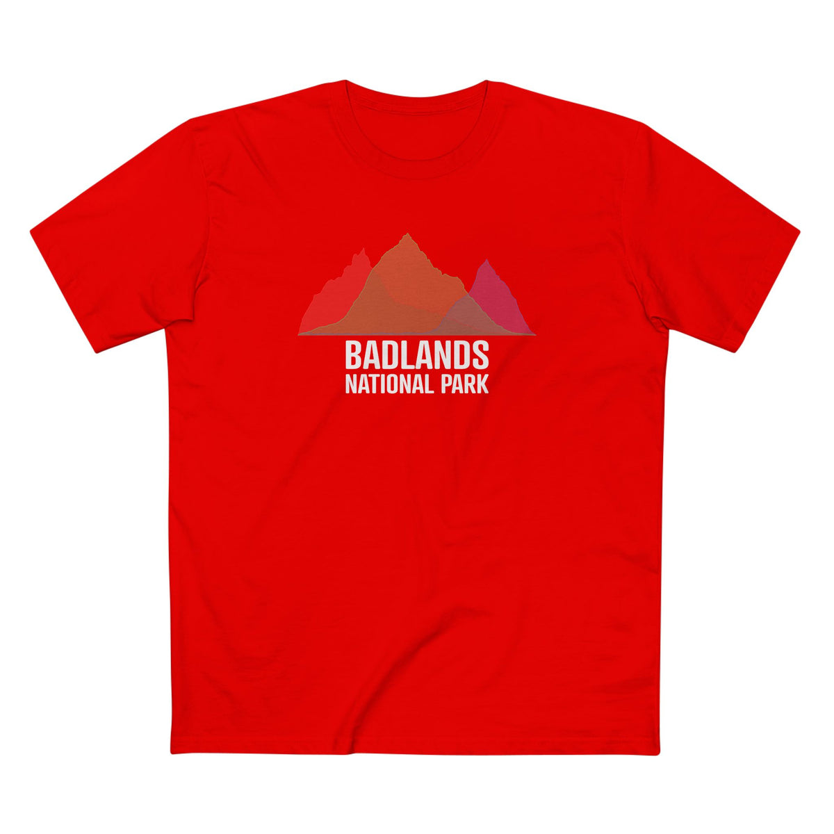 Badlands National Park T-Shirt - Histogram Design in Red