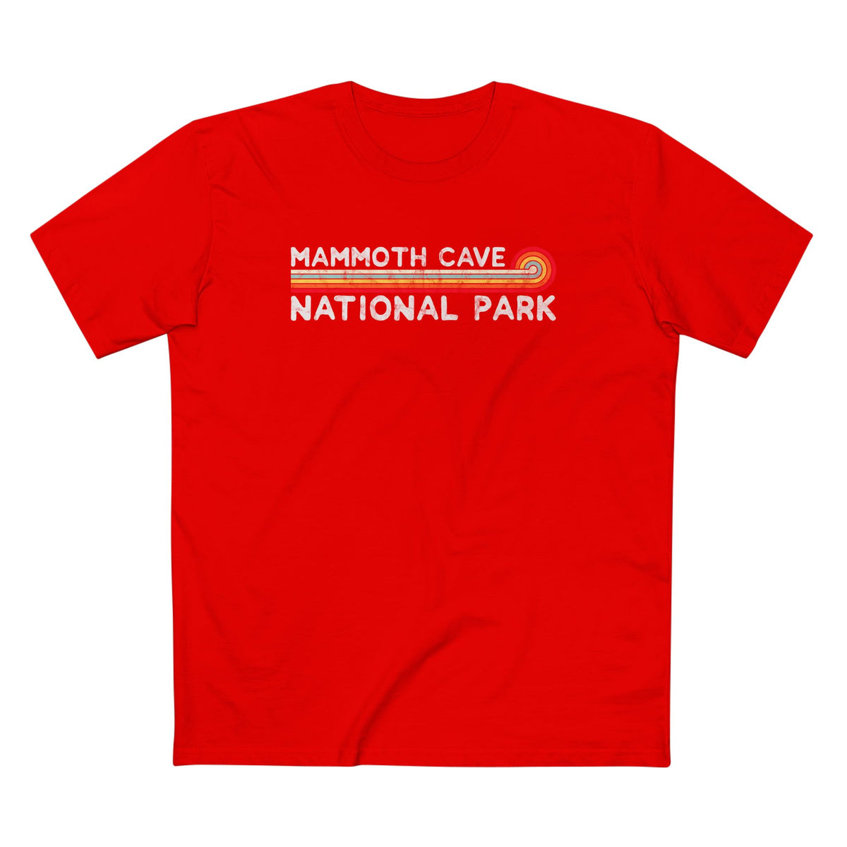 Mammoth Cave National Park T-Shirt - Vintage Stretched Sunrise in Red