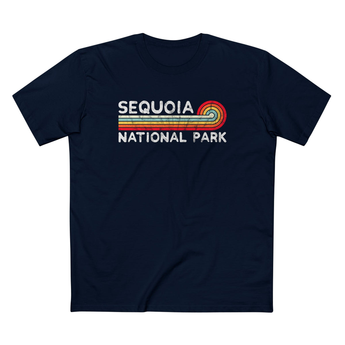Sequoia National Park T-Shirt - Vintage Stretched Sunrise in Navy
