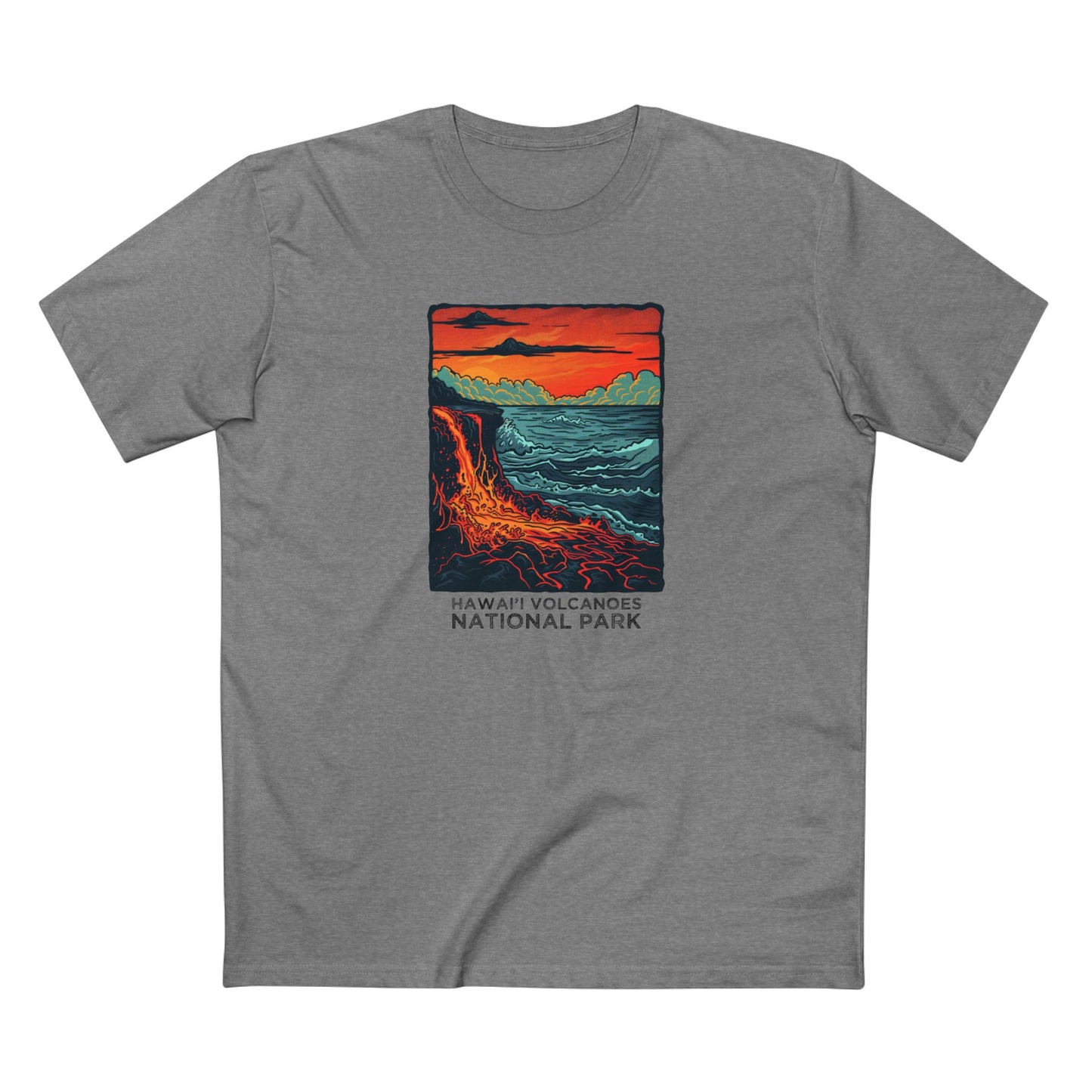 Hawai'i Volcanoes National Park T-Shirt - Sea Lava in Athletic Heather