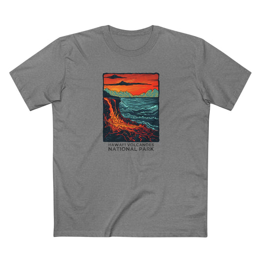 Hawai'i Volcanoes National Park T-Shirt - Sea Lava in Athletic Heather