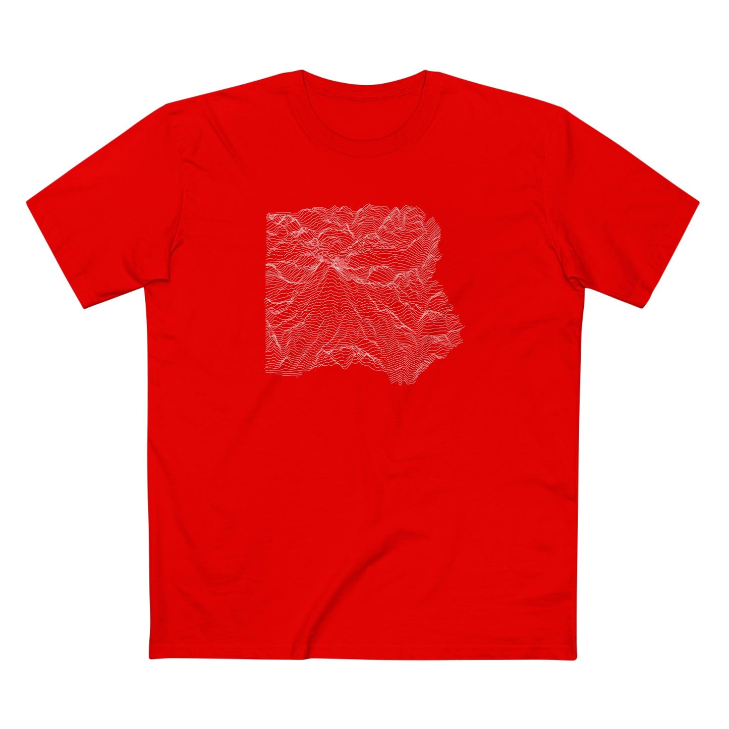 Mount Rainier National Park T-Shirt - Topographical Lines in Red