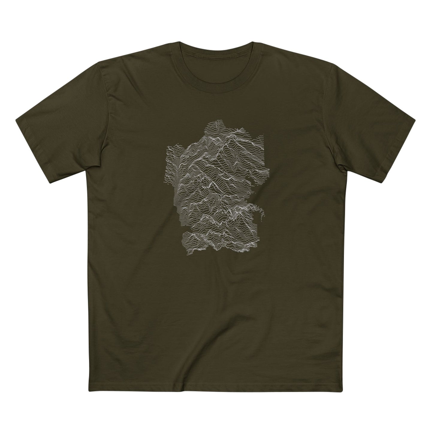 Rocky Mountain National Park T-Shirt - Topographical Lines in Army