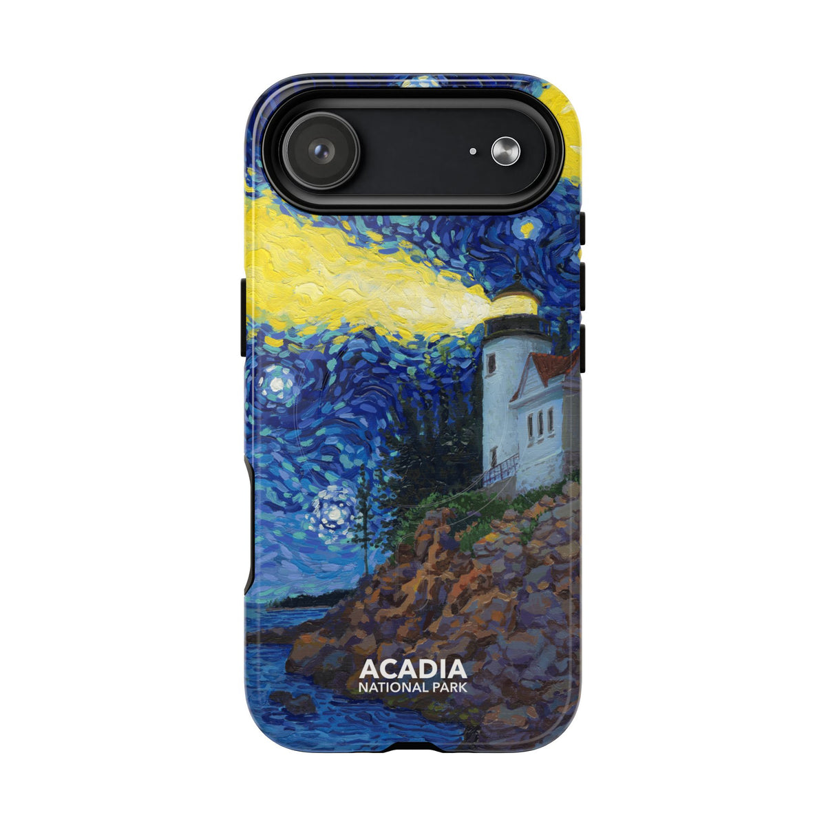 Acadia National Park iPhone Case with MagSafe - Starry Night Lighthouse