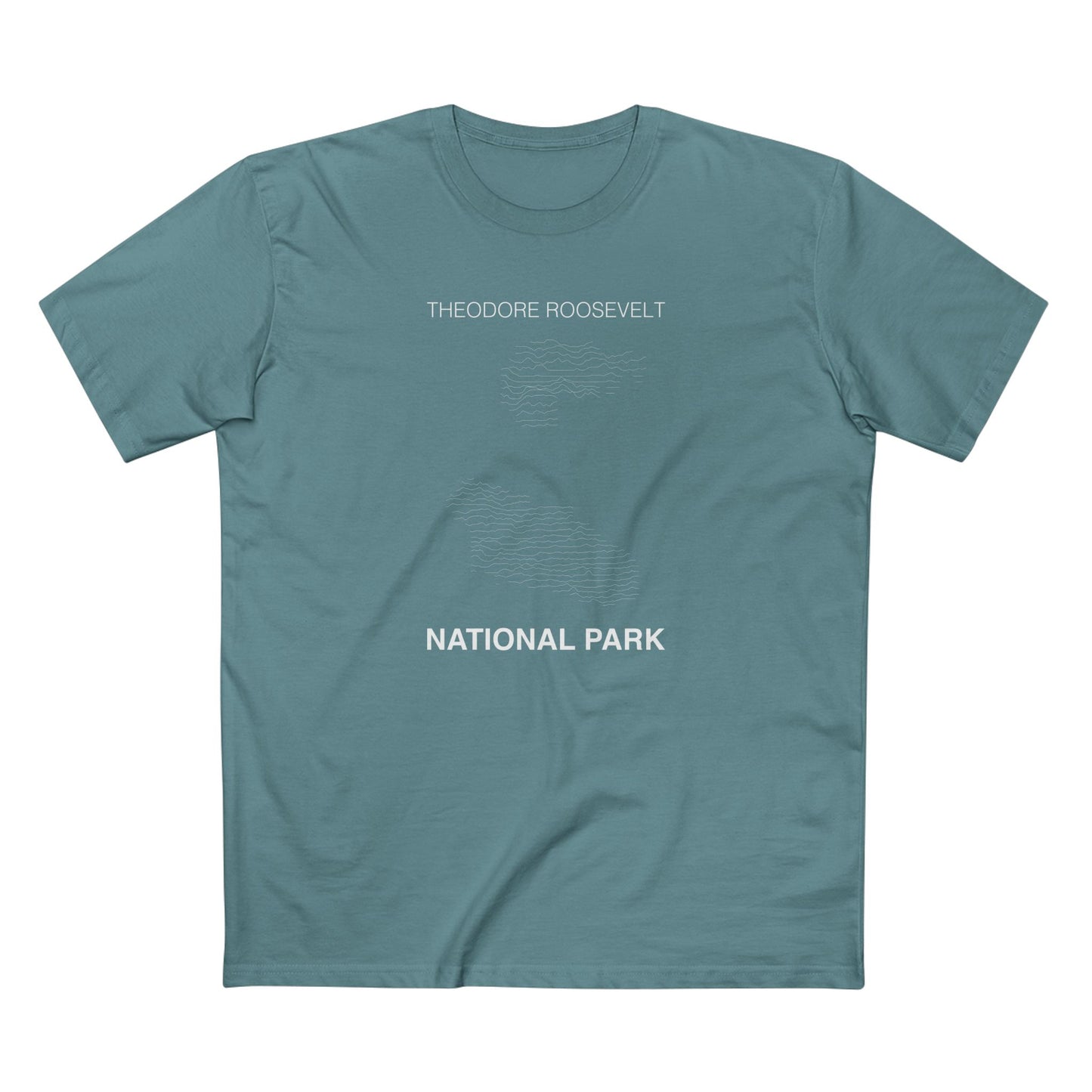 Theodore Roosevelt National Park T-Shirt Lines in Slate Blue