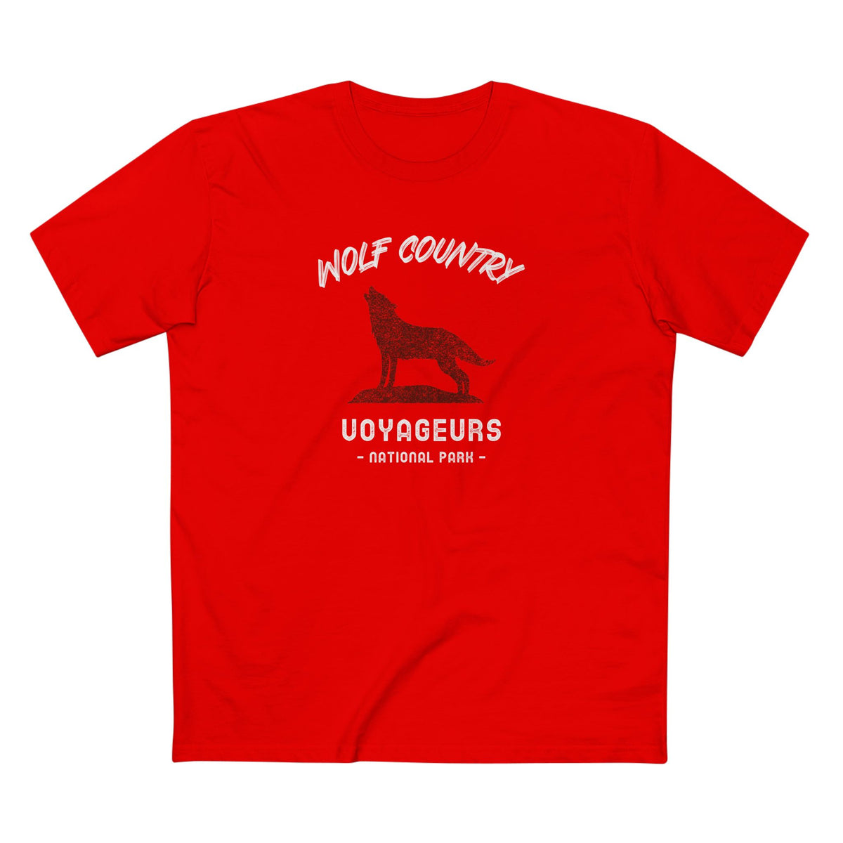 Voyageurs National Park T-Shirt - Wolf Country in Red