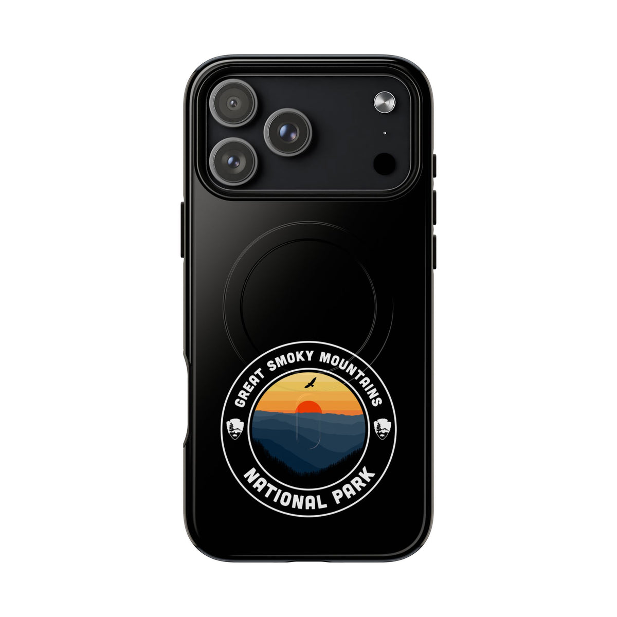 Great Smoky Mountains National Park iPhone Case with MagSafe - Round Emblem Design