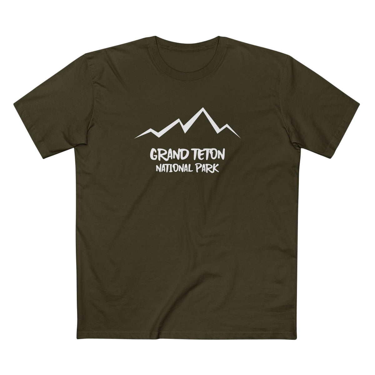 Grand Teton National Park T-Shirt Stamp in Army