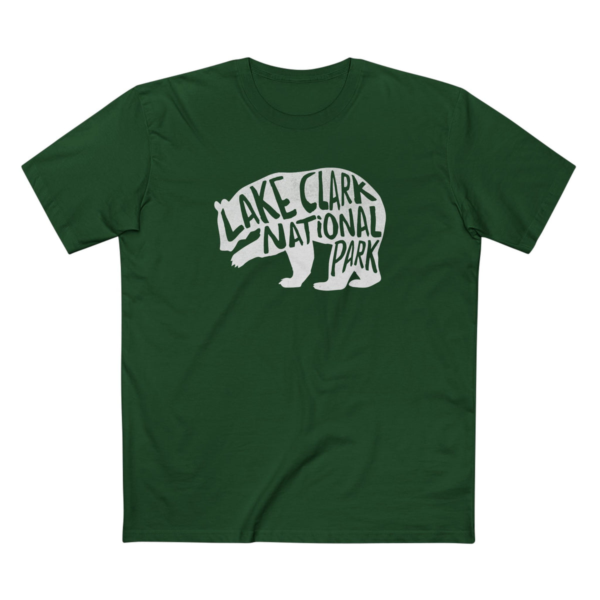 Lake Clark National Park T-Shirt - Grizzly Bear in Forest Green