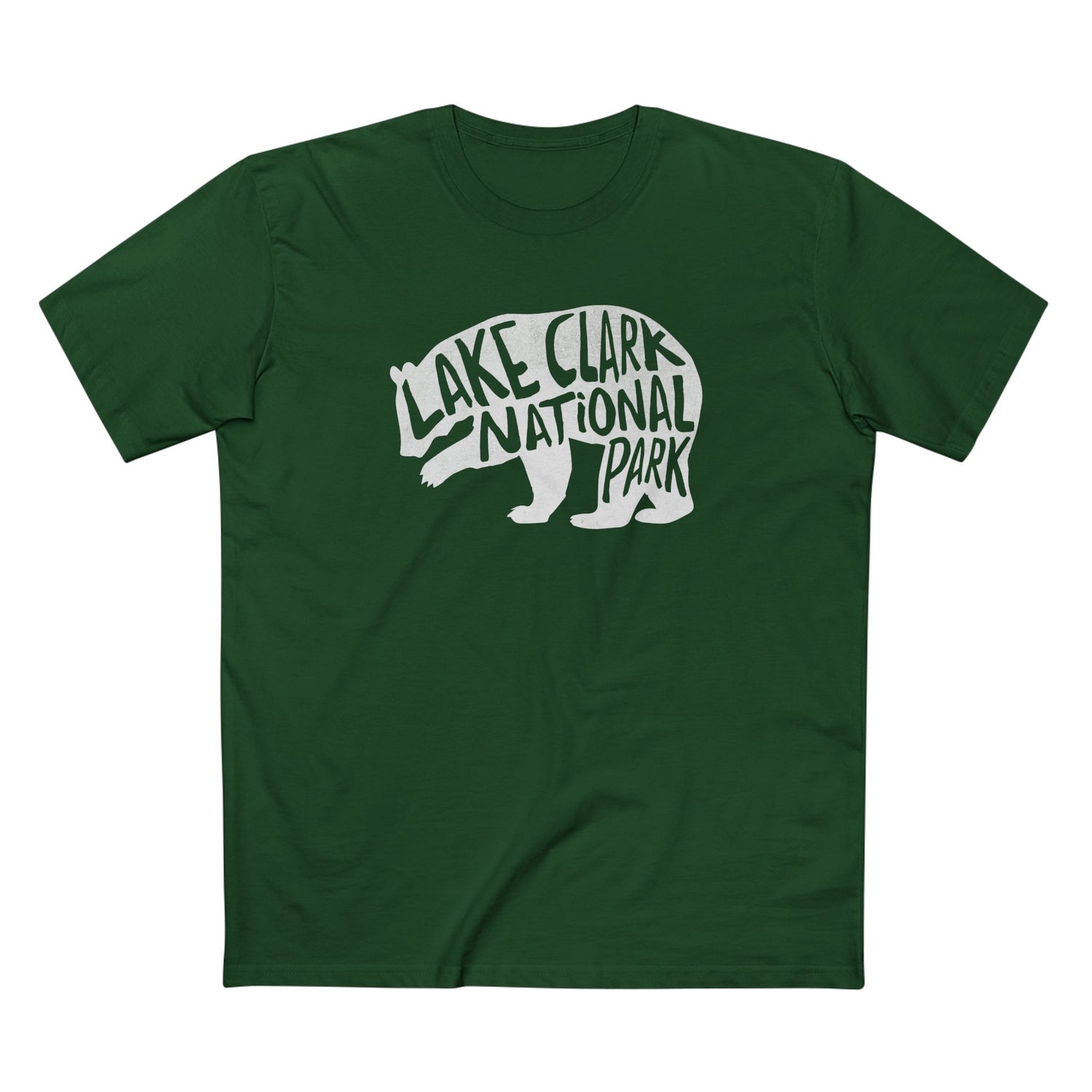 Lake Clark National Park T-Shirt - Grizzly Bear in Forest Green