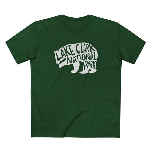 Lake Clark National Park T-Shirt - Grizzly Bear in Forest Green