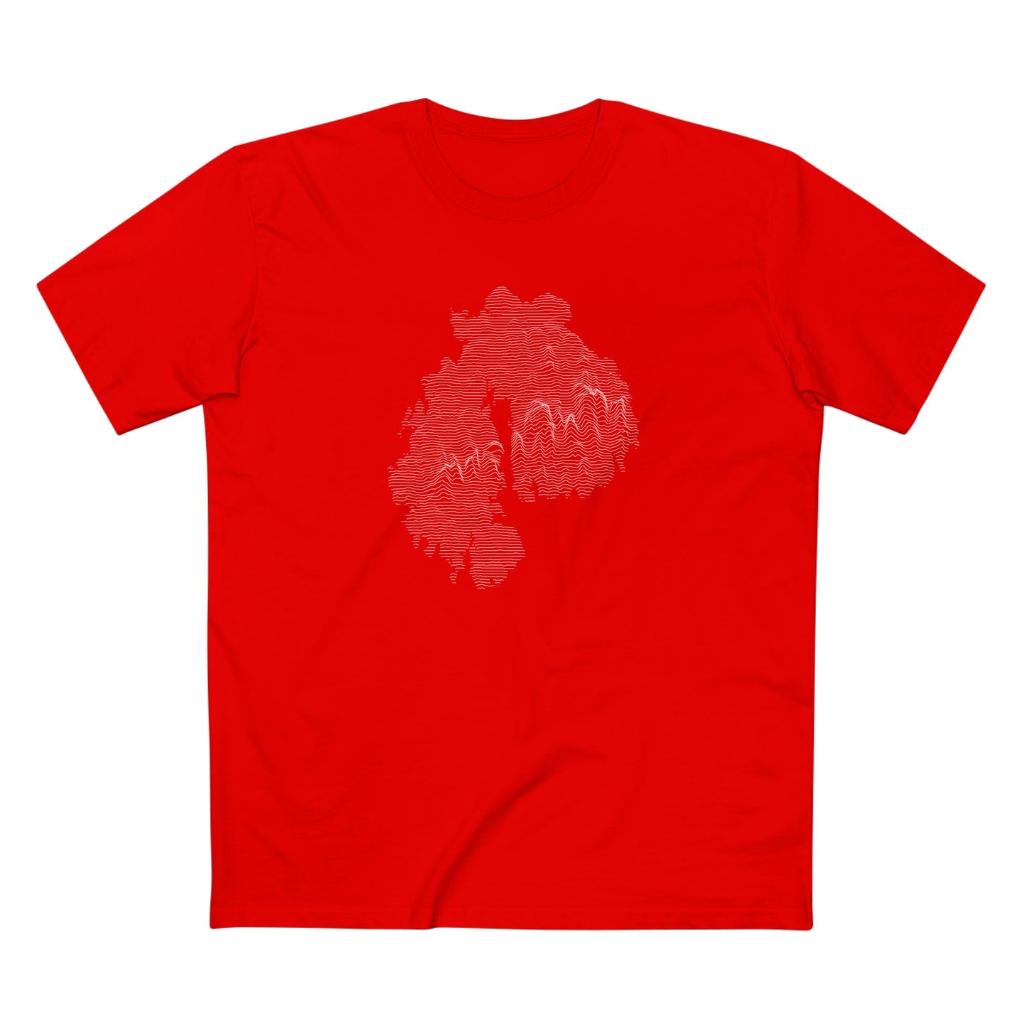 Mount Desert Island & Acadia National Park T-Shirt - Topographical Lines in Red